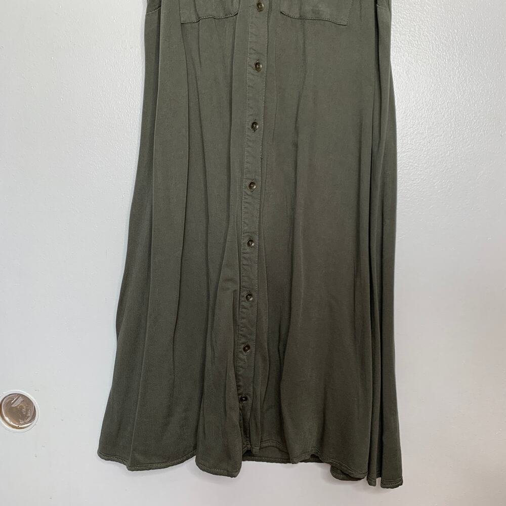 3/$20 Mossimo Supply Co womens army green sleeveless button front shirt dress XS - Picture 5 of 10